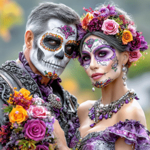 u halloween party with broght makeup men and woman ad ad c bcac cadef